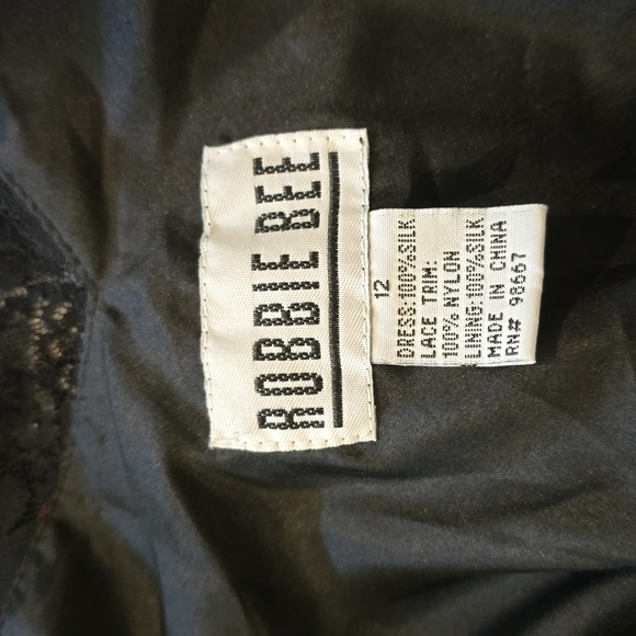 Vintage 90s Robbie Bee silk floral black midi dress NWT - Picture 4 of 4